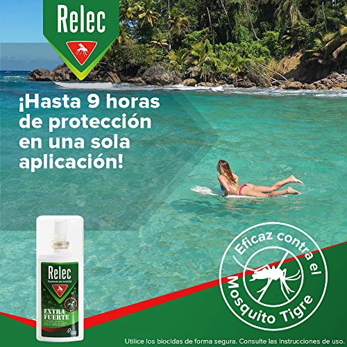 Relec Extra Fuerte Spray Antimosquitos | Repelente de Mosquitos Eficaz contra el mosquito tigre | Desarrollado para evitar las picaduras de mosquitos en severas condiciones climáticas | 75ml