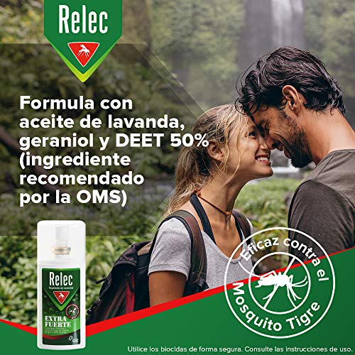 Relec Extra Fuerte Spray Antimosquitos | Repelente de Mosquitos Eficaz contra el mosquito tigre | Desarrollado para evitar las picaduras de mosquitos en severas condiciones climáticas | 75ml