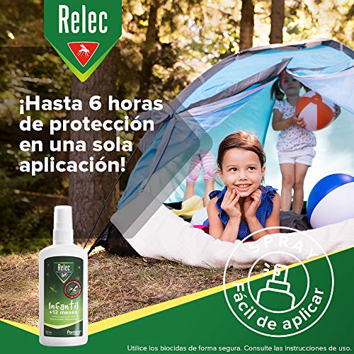 Relec Infantil Spray Antimosquitos | Fórmula especial para niños | A partir de 1 año | Eficaz contra el mosquito tigre | Dermatológicamente testada, sin alcohol ni colorantes | 100 ml