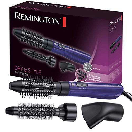 Remington AS800 Dry & Style - Moldeador de Aire Caliente, Cepillo Térmico de 21 - 38 mm, 800 W, Cerámica, Turmalina, Iónico, 3 Accesorios