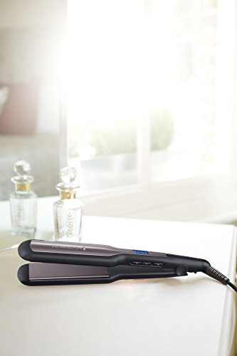 Remington Pro Ceramic Extra S5525 - Plancha de Pelo, Cerámica Avanzada, Digital, Placas Flotantes, Negro y Morado