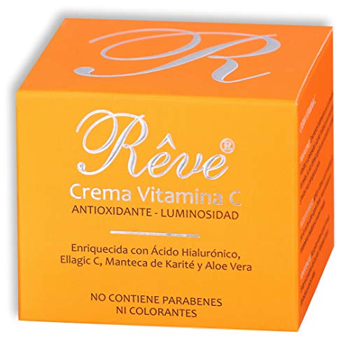 REVE Crema Facial Hialurónico y Vitamina C - Antioxidante, Luminosidad, Nutrición, Hidratación - Hombre y Mujer, Día y Noche - Cosmética natural sin parabenes - 55 ml