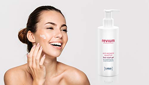 REVIUM ROSACEA - ANTI-REDNESS CLEANSER - SENSITIVE FACE WASH GEL WITH 1-MNA MOLECULE, CHLORELLA VULGARIS GREEN ALGAE EXTRACT, ACEROLA FRIUT, SOAP-FREE PRODUCT, FOR COUPREOSE SKIN PRONE TO ERYTHEMA