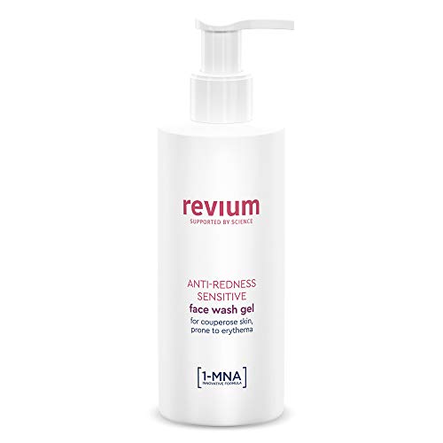 REVIUM ROSACEA - ANTI-REDNESS CLEANSER - SENSITIVE FACE WASH GEL WITH 1-MNA MOLECULE, CHLORELLA VULGARIS GREEN ALGAE EXTRACT, ACEROLA FRIUT, SOAP-FREE PRODUCT, FOR COUPREOSE SKIN PRONE TO ERYTHEMA