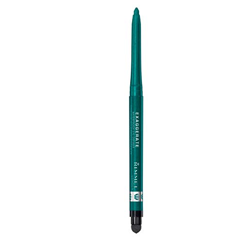 Rimmel London Exaggerate Automatic Eyeliner Waterproof - Delineador de Ojos Retráctil, Tono 250- Verde (Emerald Sparkle), 0.28 gr