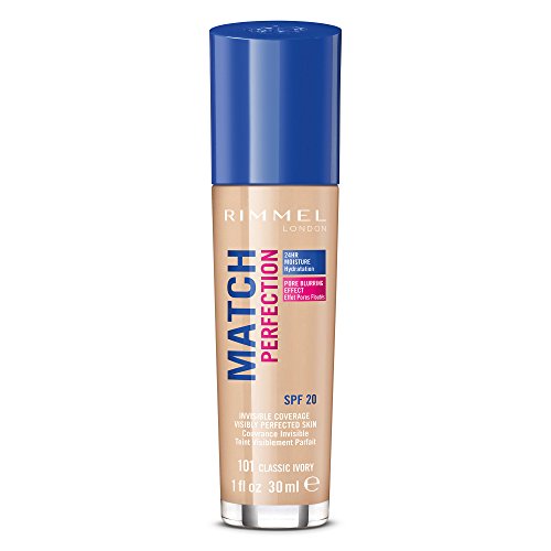 Rimmel London Match Perfection Foundation Base de Maquillaje Tono 101 Classic Ivory - 30 ml