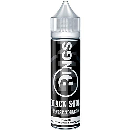 Rings E-Liquid Black Soul 50ml 70VG/30PG Líquido vaper sin nicotina sabor a Tabaco con Manteca de Nuez de Pecán y Vainilla