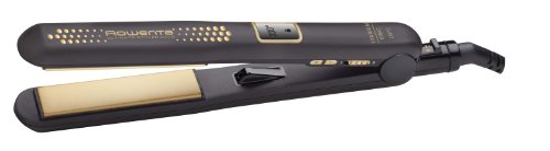 Rowenta Ultimate Styler Gold SF6021E0 - Plancha pelo recubrimiento de cerámico, función 2 en 1 para alisado y rizos perfectos con placas flotantes y estrechas, incluye termoprotector