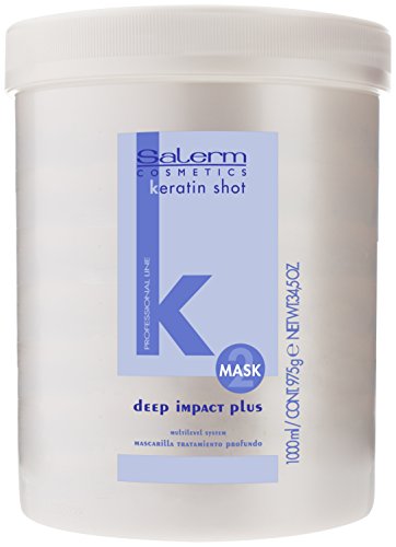 Salerm Cosmetics Keratin Shot Deep Impact Plus Mascarilla - Blanco, 1000 ml