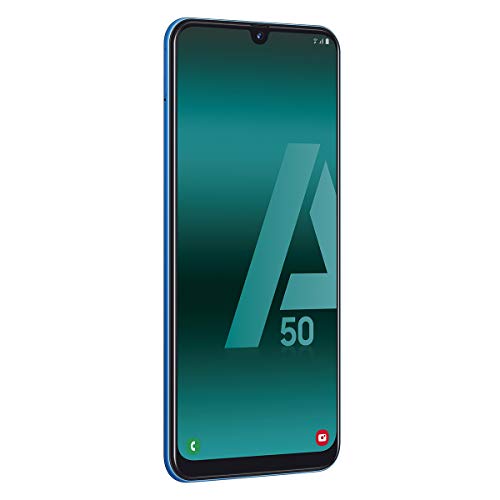 Samsung Galaxy A50 - Smartphone de 6.4" FHD sAmoled Infinity U Display (4 GB RAM, 128 GB ROM, 25 MP, Exynos 9610, Carga rápida), Azul [versión española]