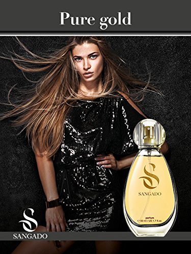 SANGADO Oro Puro Perfume para Mujeres, Larga Duración de 8-10 horas, Olor Lujoso, Floral Frutal, Francesas Finas, Extra Concentrado (Parfum), Spray de 50 ml, Un Gran Regalo Para Mujeres