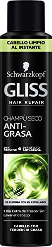 Schwarzkopf Gliss Champú seco anti-grasa, Negro - 200 ml