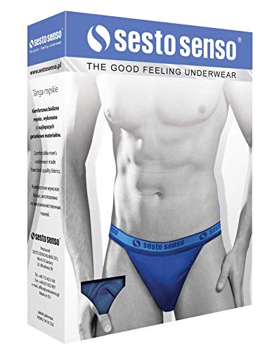 Sesto Senso® Slip Tanga Hombre Algodón Pack de 1 2 y 4 Calzoncillos Sexy Baja Bragas Ropa Interior (L, Blanko)