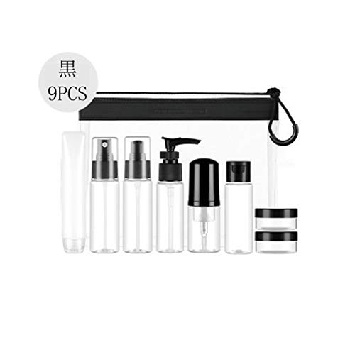 Set, botella de aerosol portátil, crema for la cara, botella de loción, cosméticos hidratantes recipiente de almacenamiento de cuidado de la piel, de 9 piezas botella envase pulverizador aire libre de