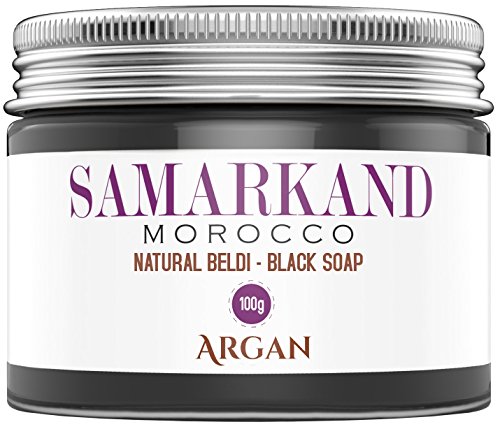 Set Hammam Marroquí de Exfoliación e Hidratación Corporal con Jabón Negro Natural, Ghassoul Ecológico, Aceite de Argán BIO, Agua de Rosas y Guante Manopla de Kessel-Kessa