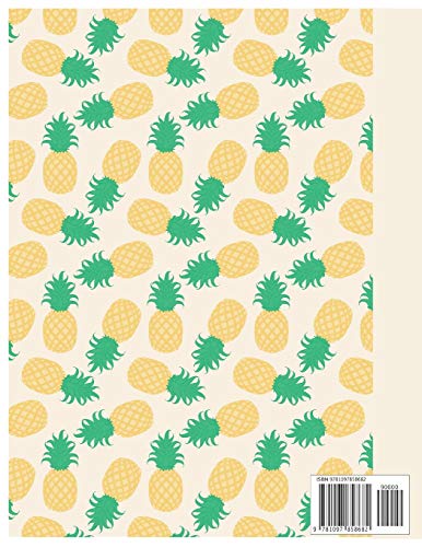 Sketchbook: Cute Pineapple Sketchbook for Adults/Children Fruits Lovers to Sketching, Whiting, Drawing, Journaling and Doodling, Large (8.5x11 Inch. ... 120 Blank Pages (GREEN&YELLOW&CREME Pattern)