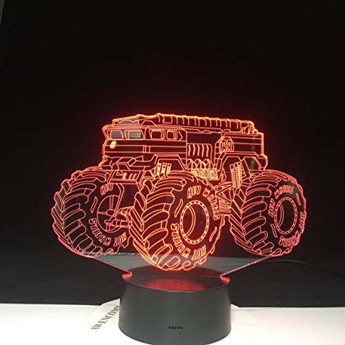 Solo 1 pieza Empresa Cosas Regalos Vehículo Coche 3D Lámpara de mesa Led Botón táctil Usb Vehículo Luces nocturnas Niños Dormitorio Decoración Cambio