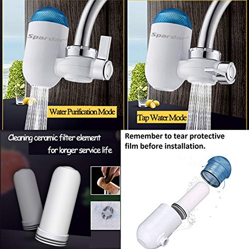 Spardar Filtro de Grifo Agua Purificador de Agua del Grifo Sistema de Filtracion para Agua Dura Facil de Instalar Elimina el Fluoruro de Plomo de Cloro y Otras Impurezas Irritantes