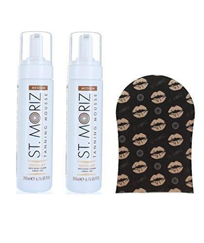 ST MORIZ instantánea autobronceadora Mousse MEDIUM ( 2x 200 ml ) & ST MORIZ Bronceado Mitt