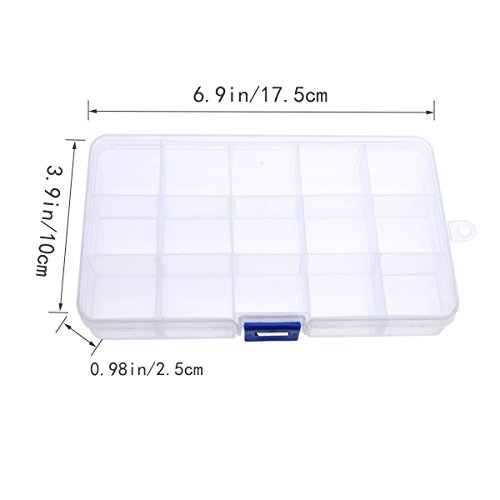 SUPVOX 4 unids Caja de Almacenamiento de Contenedores de Joyería de Plástico Organizador de Joyería Divisor 15 Rejillas para Washi Tape Joyería Maquillaje Suministros de Arte