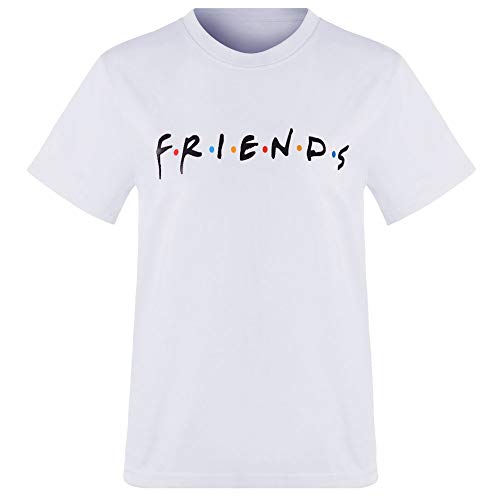 T-Shirt Verano Mujer Camiseta Friends Serie TV Show Logo Camisas Manga Corta Adolescentes Chicas Blusa Lertras Boyfriend Swag Pullover Hip Hop Tshirt Vintage Tunica Top Verano Tumblr