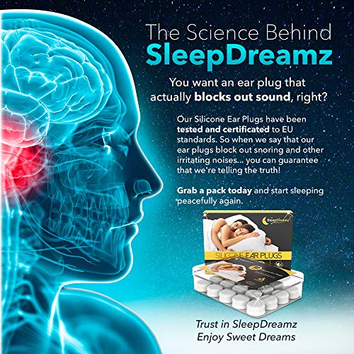 Tapones oidos dormir silicona SleepDreamz® – 10 pares de tapones oidos que bloquean los ruidos – Protección contra los ronquidos y otros ruidos molestos gracias a estos tapones oidos ruido