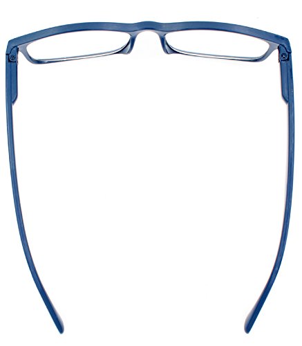 TBOC Gafas de Lectura Presbicia Vista Cansada - (Pack 4 Unidades) Graduadas +2.50 Dioptrías Montura de Pasta Azul Diseño Moda Hombre Mujer Unisex Lentes de Aumento Leer Ver Cerca
