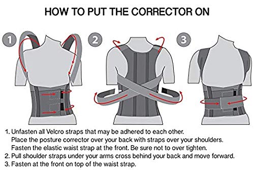 TOROS-GROUP Corrector de Postura Espalda; Soporte de Espalda y Columna Lumbar; Aliviar el dolor de Espalda y Hombro; Ajustables; para hombres y mujeres X-Small Negro