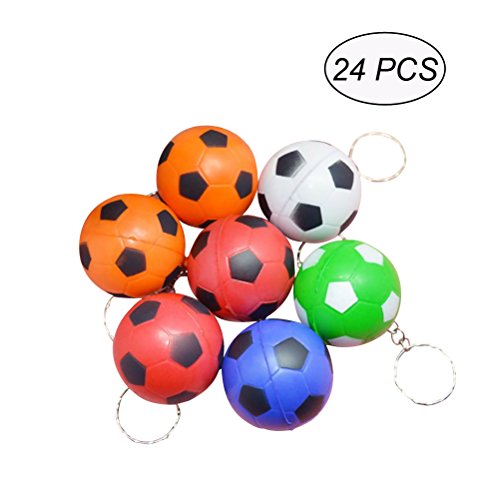 TOYMYTOY Llaveros de Futbol Regalos para Fiesta Color al Azar 24 Unidades