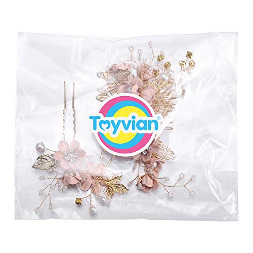 Toyvian Peine para el Cabello Nupcial - Accesorios para el Cabello de Diamantes de imitación con Clip para el Peine de la Boda para la Dama de Honor de la Novia (púrpura) (Rosa)