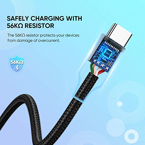 UGREEN Cable USB C, 3A Cable USB Tipo C a USB A 2.0 Nylon Trenzado Carga Rápida para Samsung S20 S10 S9 A50, Galaxy Tab, Xiaomi Redmi 9, Note 7, 8, Mi 9, A2, A1, Mi 6, Pocophone F1, LG G6, 1 Metro