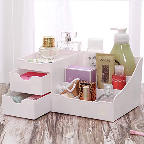 Uncluttered Designs Organizador de Maquillaje con Gavetas (Blanco)