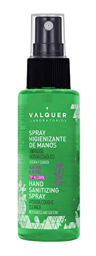 Válquer Spray Higienizante De Manos, Limpiador Hidroalcohólico. Antibacterias. Desinfección Manos 100 Ml 21 g