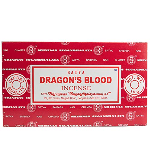 Varillas de incienso Satya Nag Champa, muchos aromas, 12 unidades de 15 g, DRAGON'S BLOOD