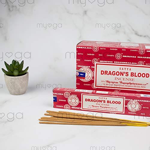 Varillas de incienso Satya Nag Champa, muchos aromas, 12 unidades de 15 g, DRAGON'S BLOOD