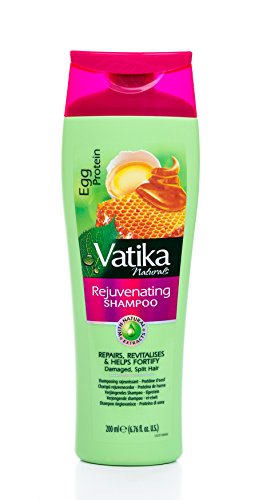 Vatika Naturals Champú rejuvenecedor de proteínas de huevo para cabello dañado/dividido, 200 ml