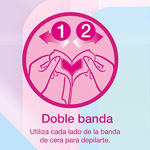 Veet Bandas de Cera Fria Depilatoria para Depilación Facial con Aceite de Almendras y Aroma de Aciano, Easy Gelwax, Pieles Sensibles, 3 x 20 Bandas, Total 60 Unidades