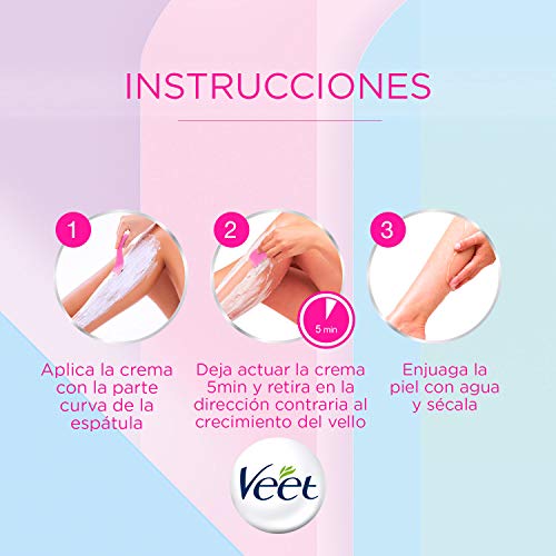 Veet Crema Depilatoria Corporal para Mujer con Aloe Vera y Vitamina E, Pieles sensibles, 200 ml (106180)