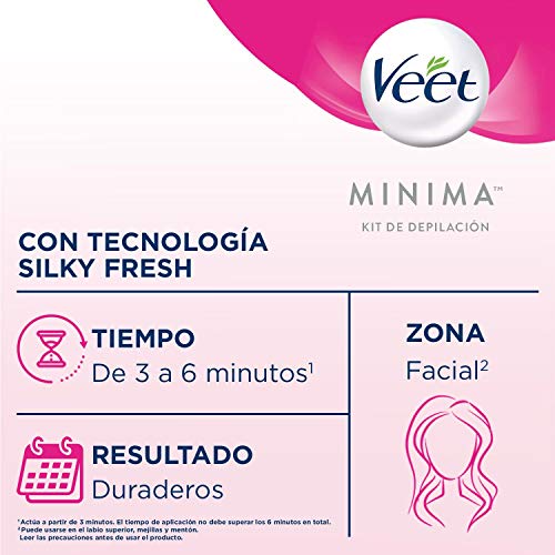 Veet Kit Crema Depilatoria Facial + Crema hidratante post-depilatoria para un acabado óptimo - 2 x 50 ml