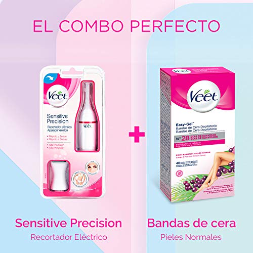 Veet Sensitive Precision - Recortador Eléctrico Depilador Mujer Zonas Sensibles, Bikini, Facial y Axilas, Blanco