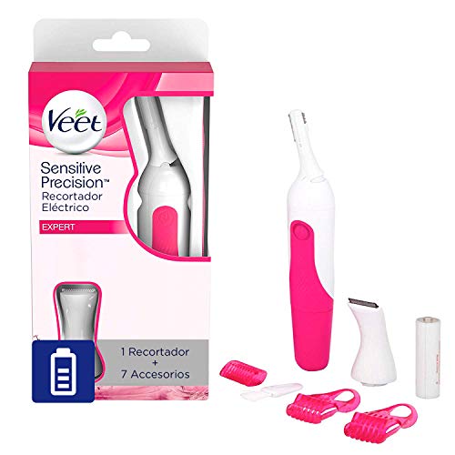 Veet Sensitive Precision - Recortador Eléctrico Depilador Mujer Zonas Sensibles, Bikini, Facial y Axilas, Blanco