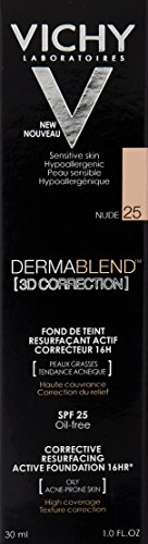 VICHY DERMABLEND 3D Correction Fondo de Maquillaje Activo Alisador Corrector 16 H nº25 Nude 30 ml