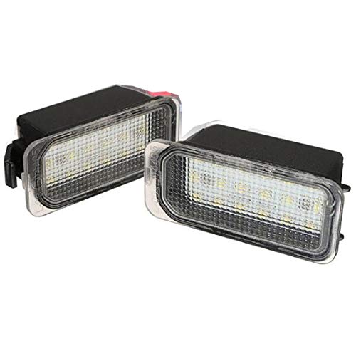 VIGORFLYRUN PARTS LTD 2pcs 18 LED Luz de Matrícula Bombilla Licencia Número Placa Lámparas de Luz para F-ORD Kuga Fiesta F-ocus M-ondeo/For XF XJ, 18 LED Canbus 12V Error Free Xenón Blanco