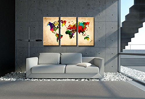 Visario Cuadro en Lienzo 160 x 90 cm Nr. 1169 Mapa del Mundo