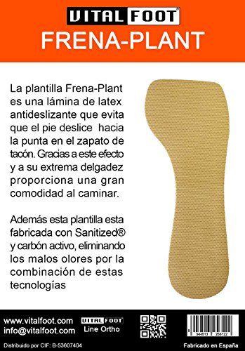 VITAL FOOT - Plantilla Gel Látex Antideslizante Pegatina Zapatos Tacón Mujer (39-40 - 41)