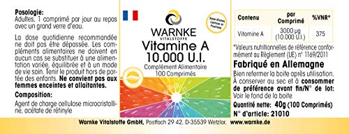 Vitamina A 10.000 U.I. – Retinol en cápsulas – Vegano – 100 cápsulas