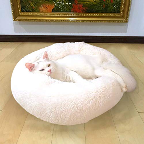 Vivi Bear Cama Gato Cama Perro Extra Suave Cómodo Lindo,Cojín de Gato Lavable de la Cama,Lecho Ovalado de Cueva de anidación Adecuado para Gatos y Perros pequeños y medianos