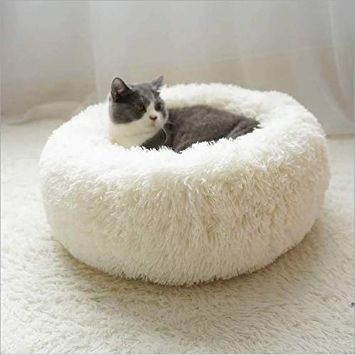 Vivi Bear Cama Gato Cama Perro Extra Suave Cómodo Lindo,Cojín de Gato Lavable de la Cama,Lecho Ovalado de Cueva de anidación Adecuado para Gatos y Perros pequeños y medianos