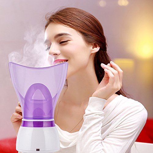 VOUMEY Evaporador profesional Sauna térmica Niebla facial Vapor e inhaladores de vapor para el tratamiento de espinillas, piel grasa, acné •Incluye Inhalador Para Boca Y Nariz