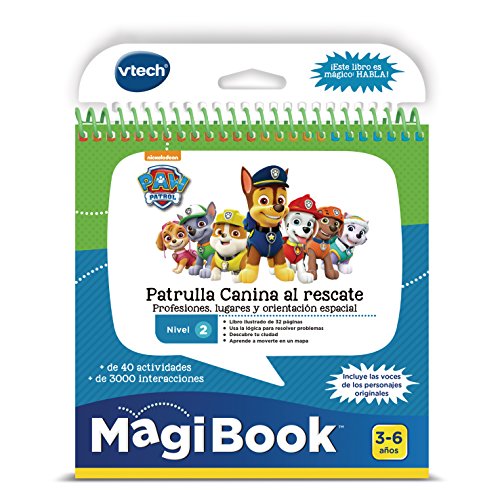 VTech – Libro para Magibook Patrulla Canina, Aprende en casa, Profesiones, lugares y orientación espacial con más de 40 Actividades y cientos de interacciones, Nivel 2, 3-6 años (3480-480222)